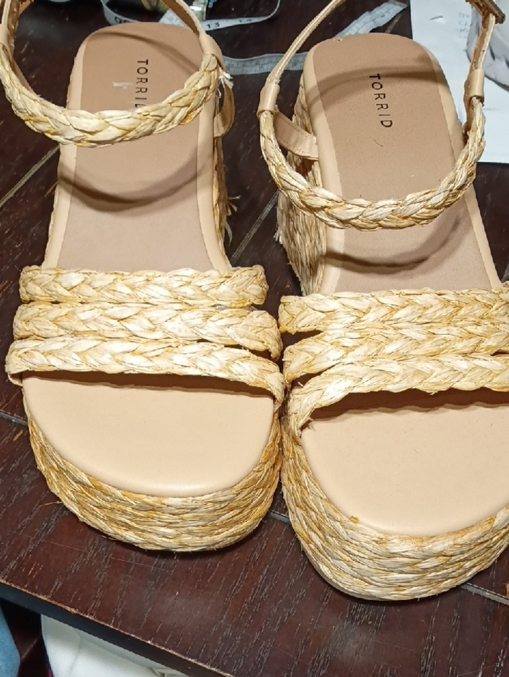 Torrid Natural Braided Jute Platform Sandals - Picture 4 of 6